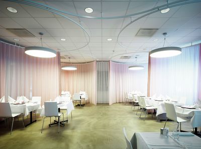 Sistemas de rieles, Room shot "Restaurant Tumba Gymnasium", Tumba, Sweden